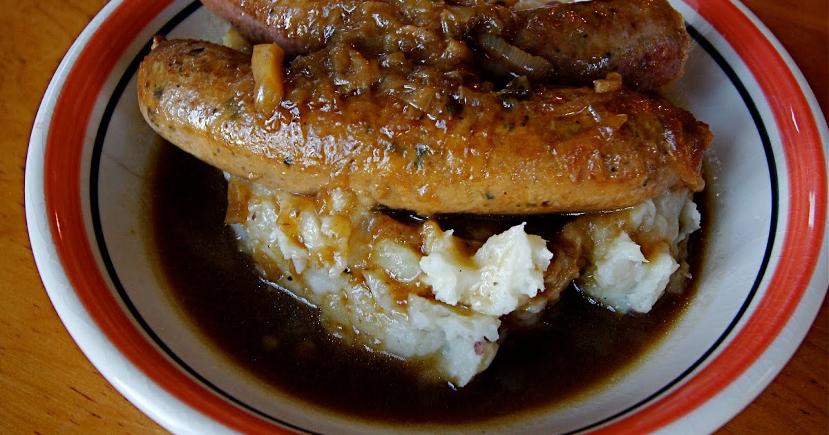 Dine Well Bangers and Mash with Guinness Onion Gravy