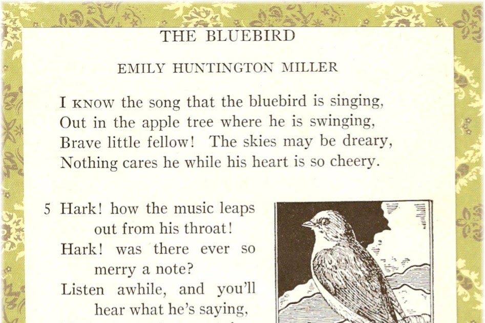 The Feathered Nest Sweet bluebird poem