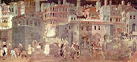 Ambrogio Lorenzetti (1290 ca. - 1348), "Allegoria ed Effetti del Buono e del Cattivo Governo", 1338/9 (parte)