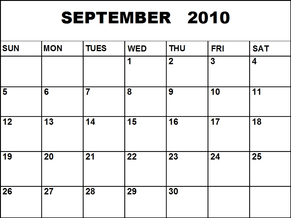Blank September 2011 Calendar / Calendar 2010 September Printable Blank Blank September 2011 Calendar / Calendar 2010 September Printable Blank