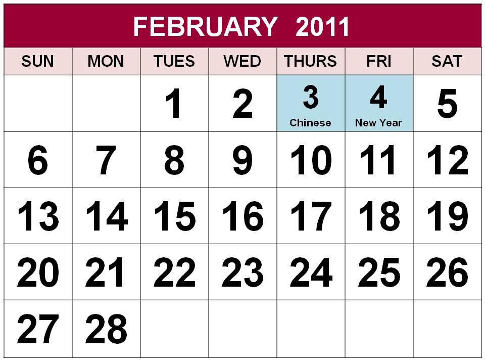 february 2011 calendar with holidays. Singapore February 2011