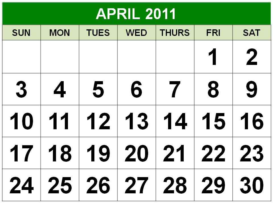 april 2011 calendar printable with holidays. april 2011 calendar printable