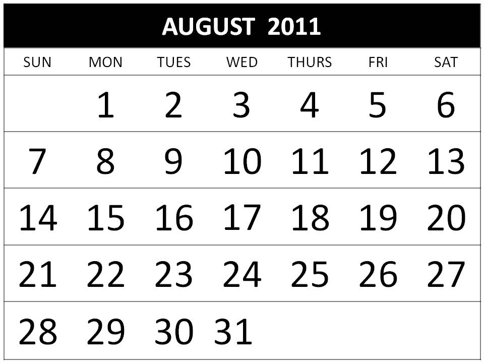 august 2011 printable calendar august calendar for 2011. august 2011 printable calendar
