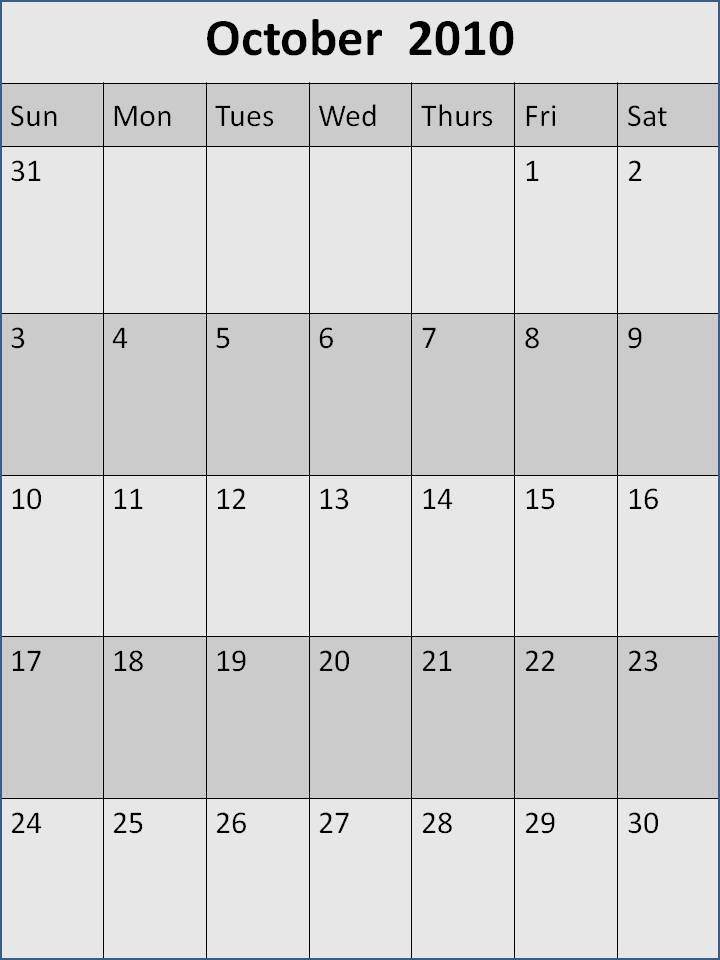 november 2010 calendar printable. printable calendar october