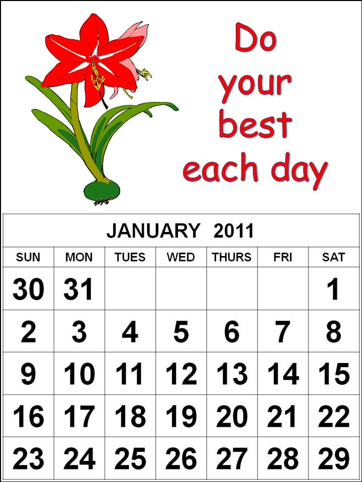 Flowers January 2011 Calendar january calendar 2011 template. Flowers January 2011 Calendar