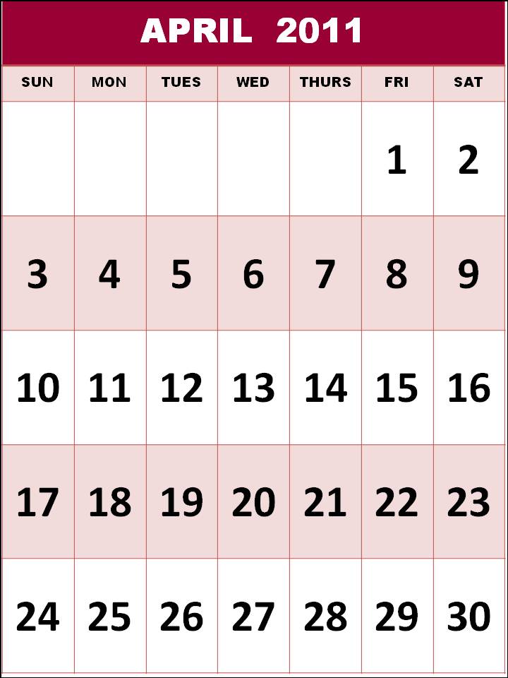printable weekly calendar 2011. Academic weekly planner