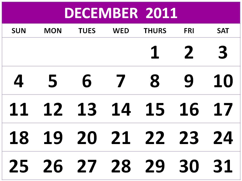 Free Homemade Calendar 2011
