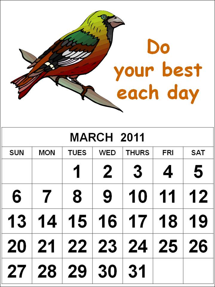 March 2011 Calendar Printable / 2011 March Calendar Design / Simple March 2011 Calendar Printable / 2011 March Calendar Design / Simple