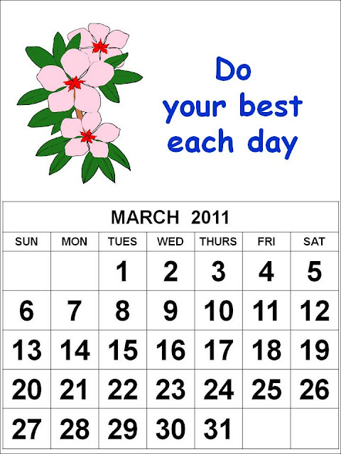 flowers Monthly Calendar monthly calendar march. flowers Monthly Calendar