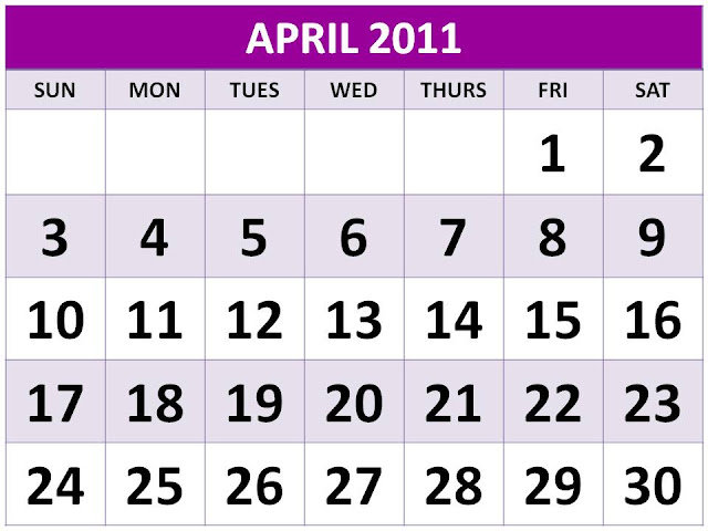 2011 calendar with holidays printable. april 2011 calendar printable