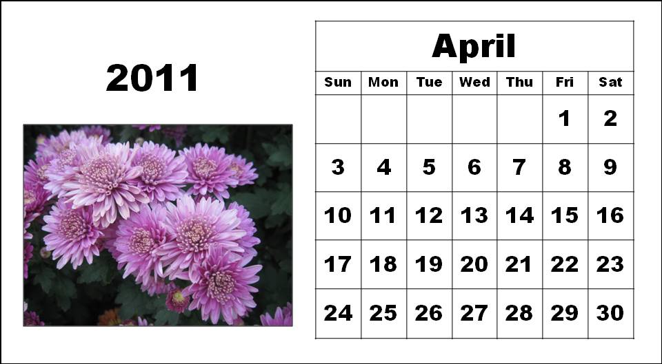 april easter 2011 calendar. april calendar 2011 easter.