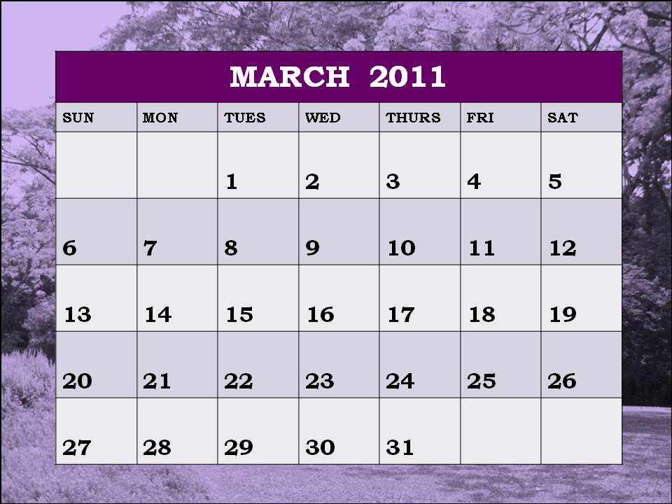weekly calendar march 2011. March+calendar+2011+