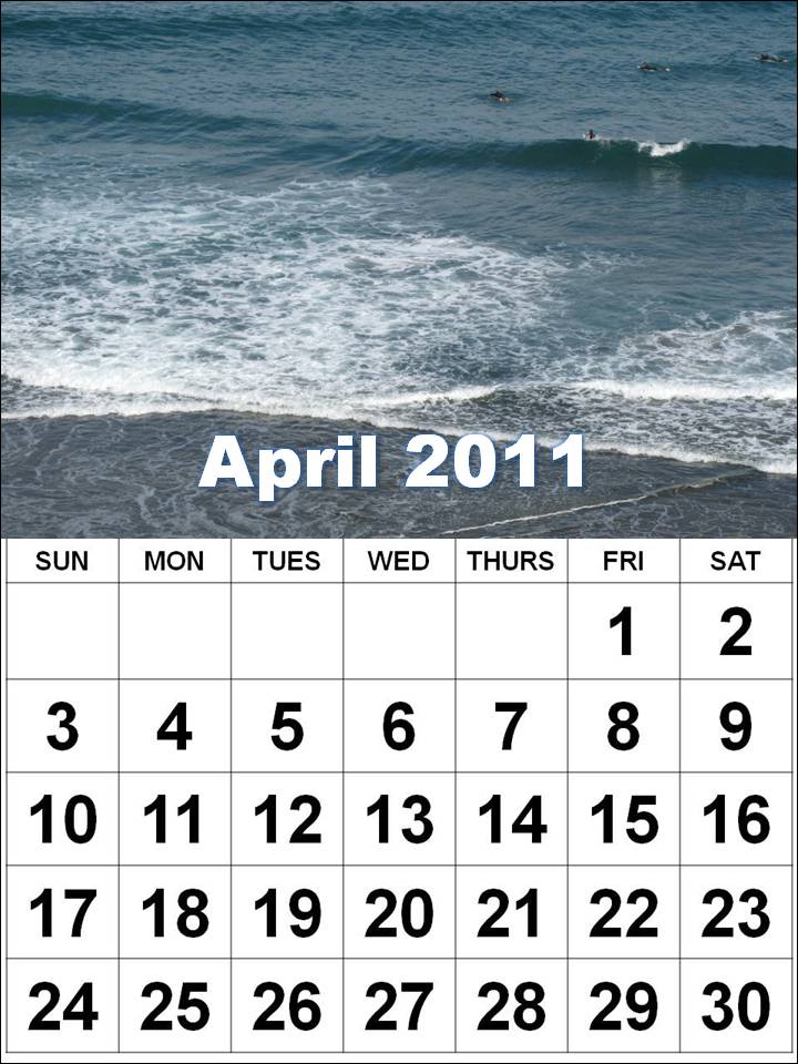 april 2011 calendar printable. Free Printable April 2011