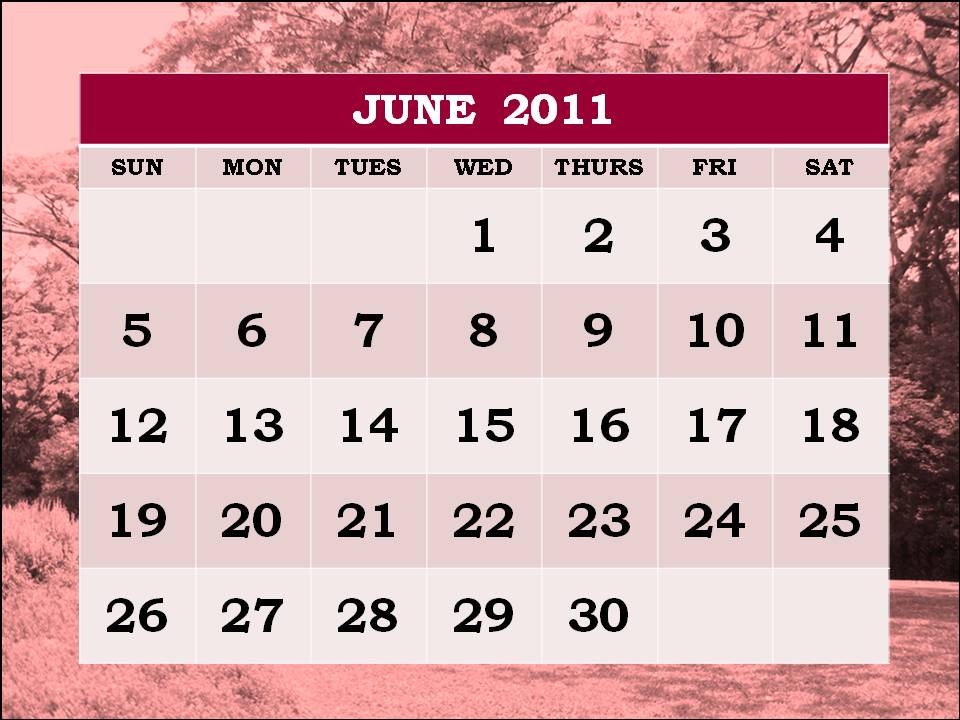 calendar 2011 printable june. Homemade Printable Calendar