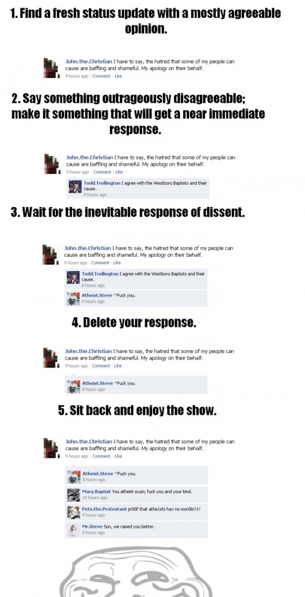 Trolls trolling trolls trolling trolls Facebook + trolling = LOVE