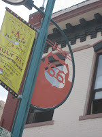 Historical Route 66 sign in downtown Albuquerque