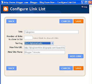 blogger Configure Link List to Add New Categories Section to Your Blogger Blog