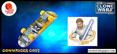 McDonalds Star Wars - The Clone Wars Happy Meal Toys 2010 - Commander Cody Mini Skateboard or Fingerboard