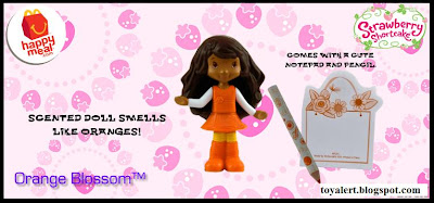 McDonalds Strawberry Shortcake Happy Meal Toy Promotion 2010 - Orange Blossom with notepad and pencil
