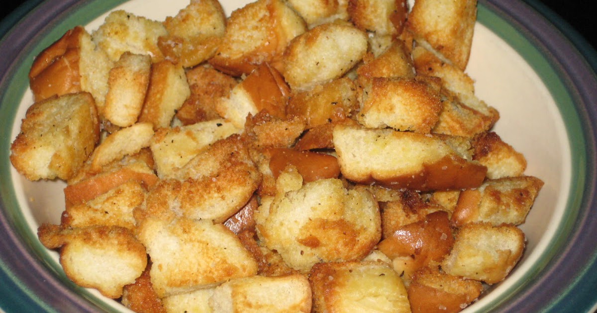 Joy in Cooking Homemade Croutons using Leftover Hotdog Buns