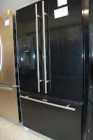 jenn air black glass fridge