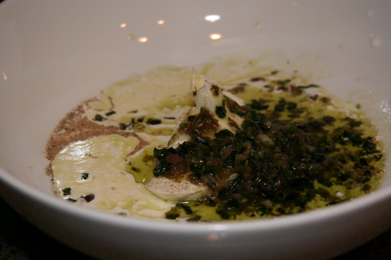 SOUP OF THE DAY MASCARPONE MASHED POTATOES FLAVORED WITH FRESH RAMPS