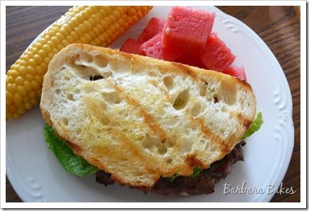 Caesar Salad and Flank Steak Burgers with Garlic Crostini - Stirring the  Pot: Blogger Burger Club