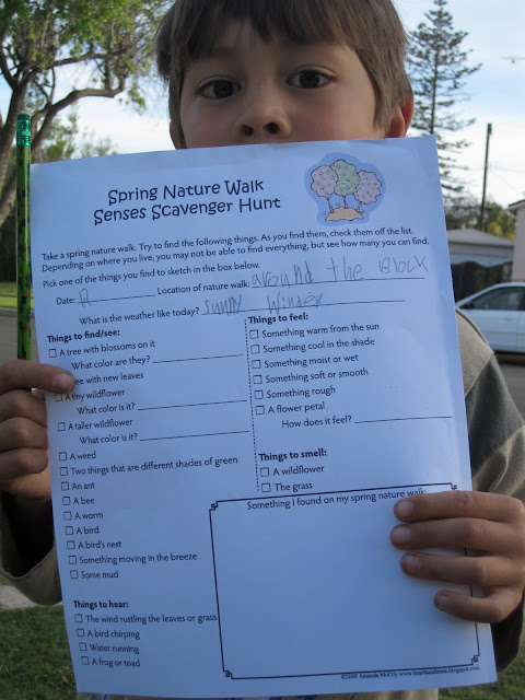 Spring nature scavenger hunt