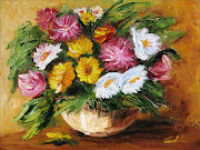 Fiori, un gentil pensieroolio a spatola su tela cm. 40x30anno 2009 (fiori un gentil pensiero olio spatola su tela cm)