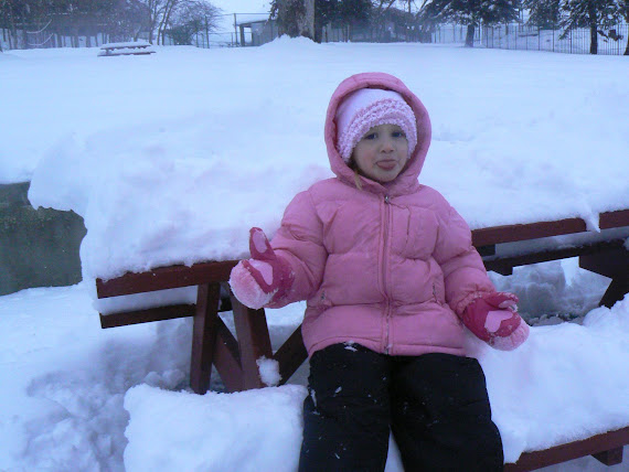 Cambree playing in the snow