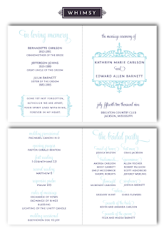 whimsy modern flourish wedding ceremony program