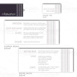 modern dot stripe dinner drink menu
