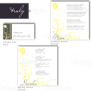 vintage floral dinner drink menu favor tag