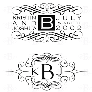 black white wedding monograms