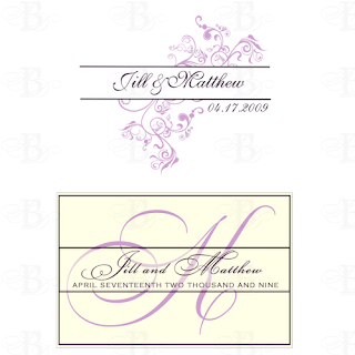 wedding monogram design purple