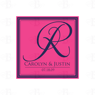 wedding monogram logo design pink navy