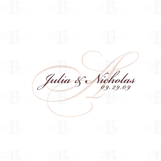 wedding monogram logo design pink brown