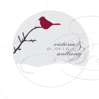 winter cardinal monogram design