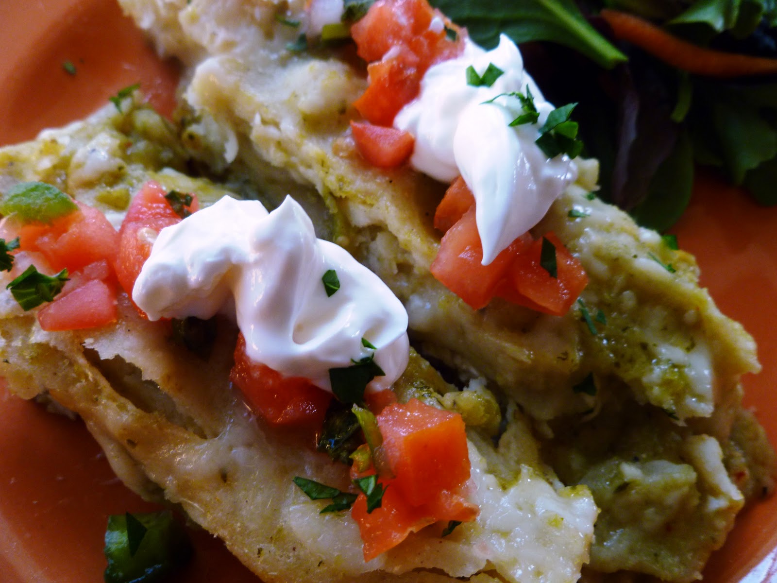 City Home/Country Home Chicken Enchiladas in Tomatillo Sauce