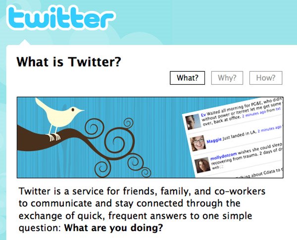 screen shot of twitter home and sign up page