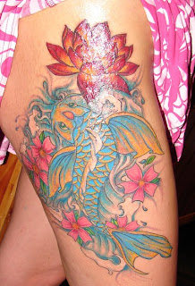 Amazing Art of Thigh Japanese Tattoo Ideas With Koi Fish Tattoo Designs With Image Thigh Japanese Koi Fish Tattoos For Female Tattoo Gallery 6
