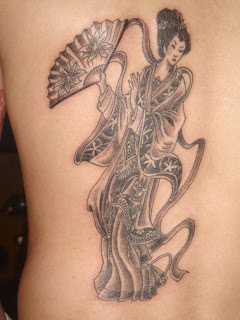 Japanese Geisha Tattoo Designs With Image Sexy Girls Showing Japanese Geisha Tattoo On The Backpiece Picture 3