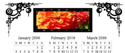 2010 Calendar Template - Retro Film, Set A, ©J. Gracey Stinson