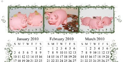 2010 Calendar Template - Country Swirls - Set B, ©J. Gracey Stinson