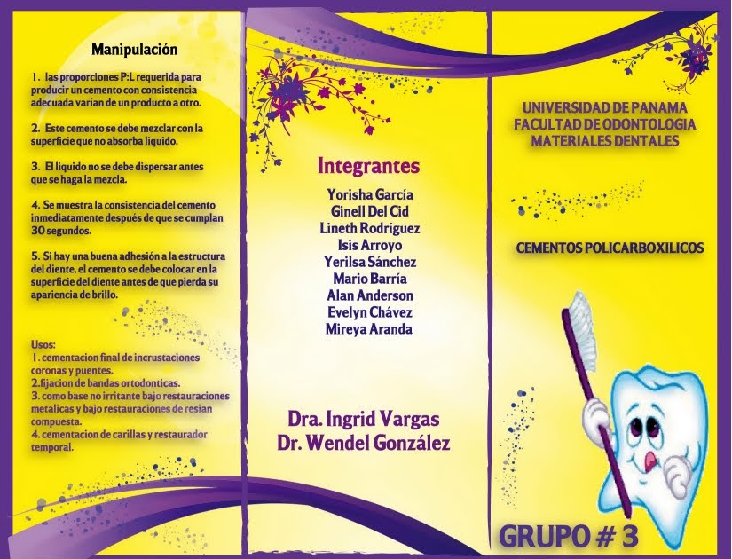 FOSHYSWorld Diseñador Grafico: TRIPTICO ODONTOLOGIA