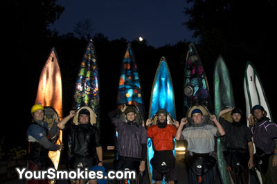 Despite the extremely flooded conditions of Little River kayakers were still out in force