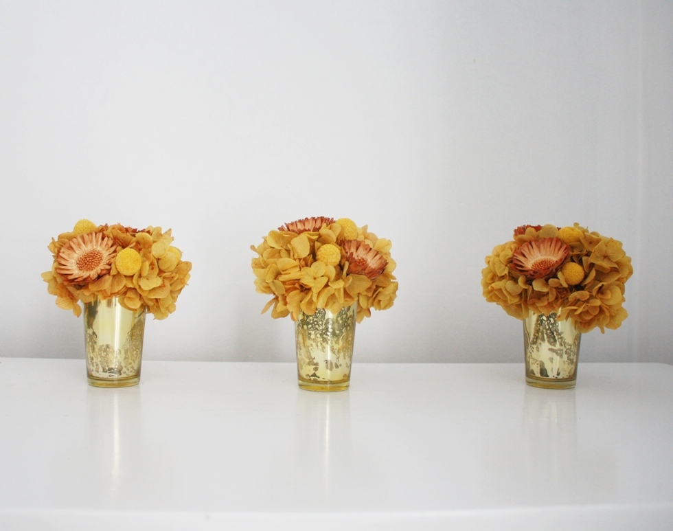Dried Hydrangea Centerpieces