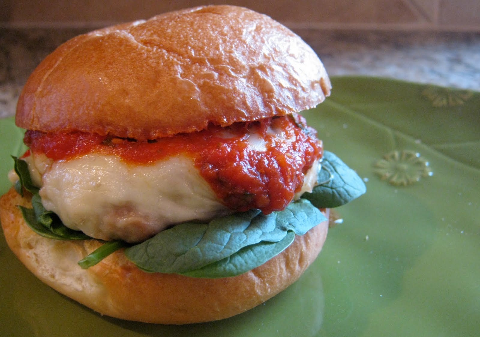 chicken parmesan burgers greens & chocolate