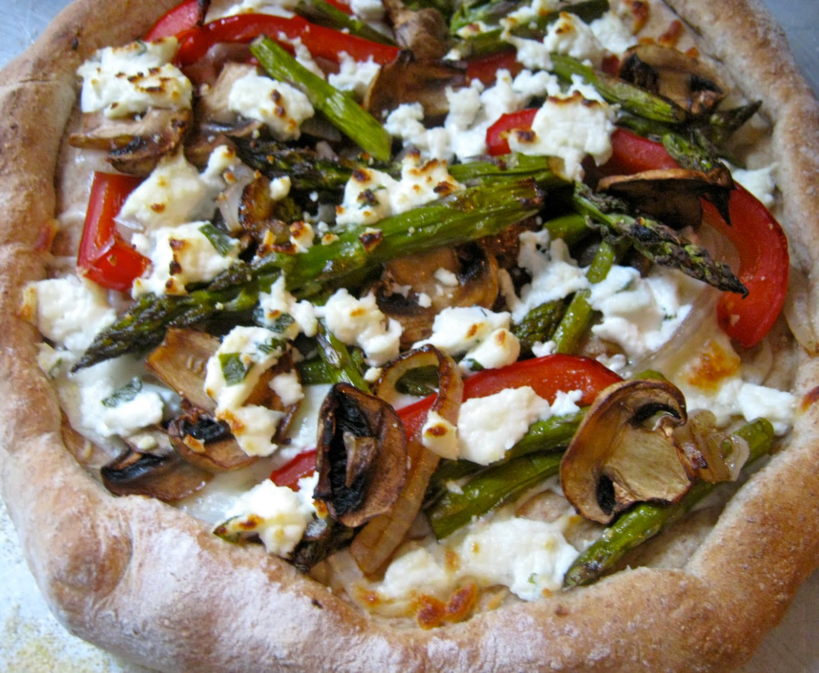 roasted vegetable and goat cheese pizza greens & chocolate