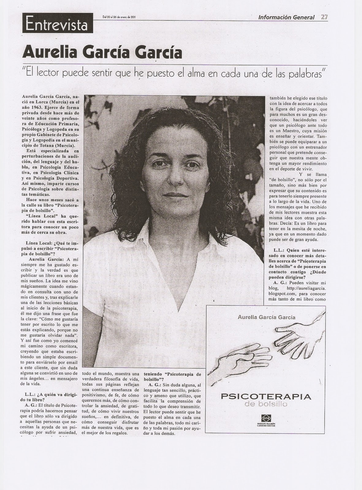 AURELIA GARCÍA Psicóloga, escritora y editora. ENTREVISTAS